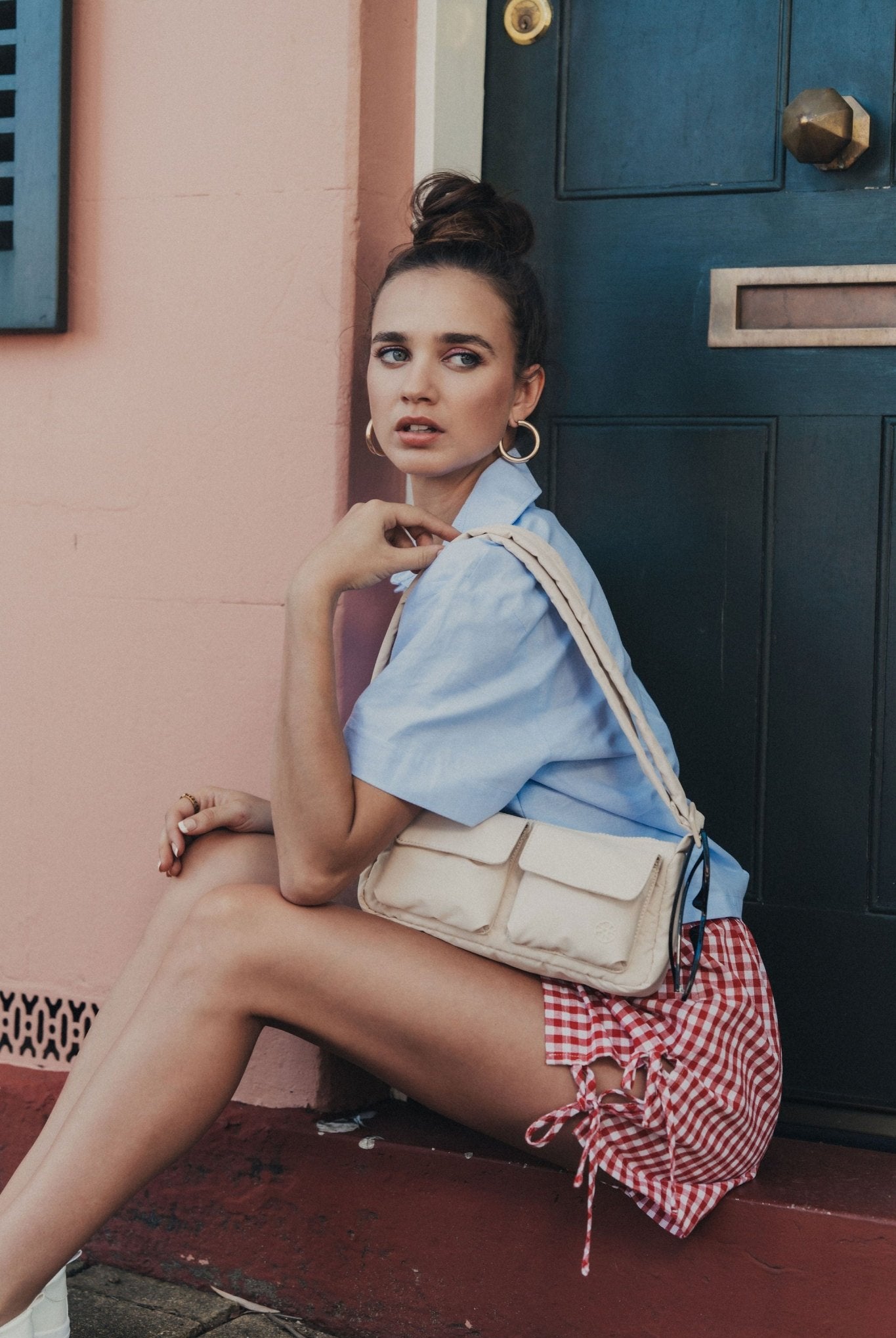 Kai Puffer Cargo Crossbody Bag - Bag - Renkon - Renkon - Enoki Beige -