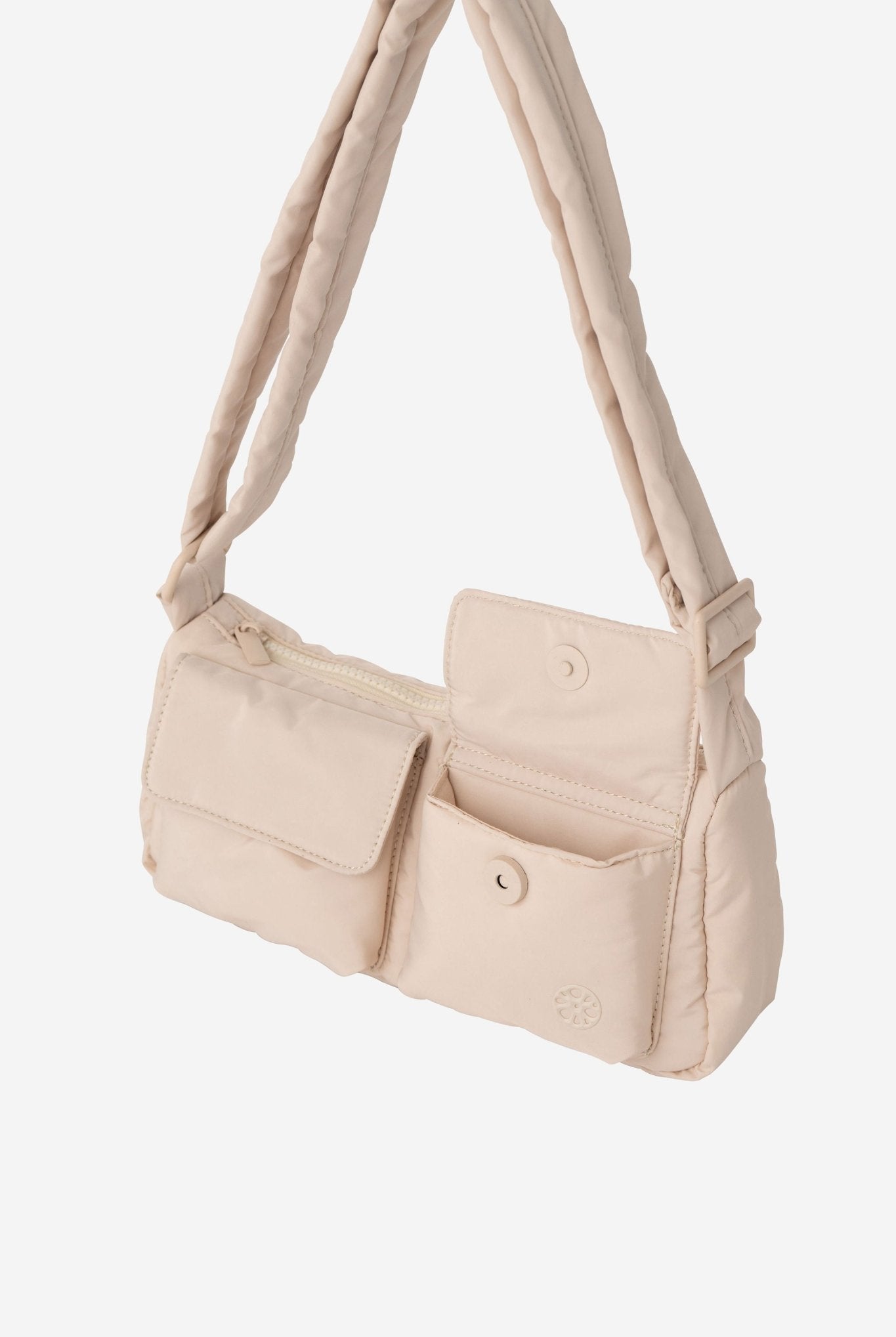 Kai Puffer Cargo Crossbody Bag - Bag - Renkon - Renkon - Enoki Beige - Side