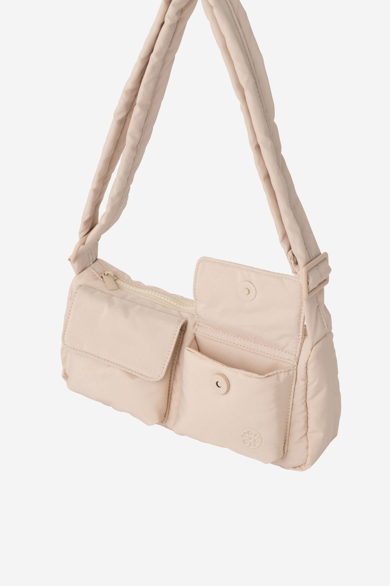 Kai Puffer Cargo Crossbody Bag - Bag - Renkon - Renkon - Enoki Beige - Side