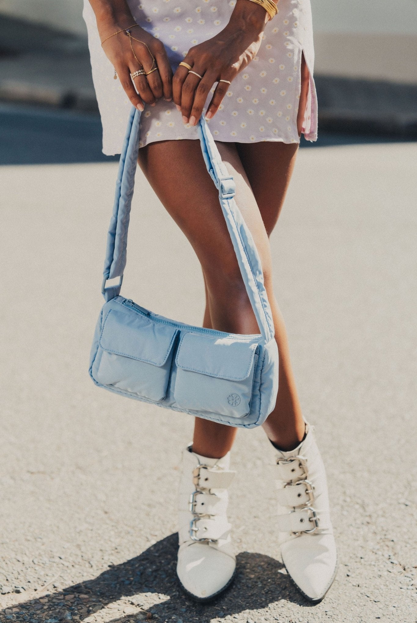 Kai Puffer Cargo Crossbody Bag - Bag - Renkon - Renkon - Sky Blue -