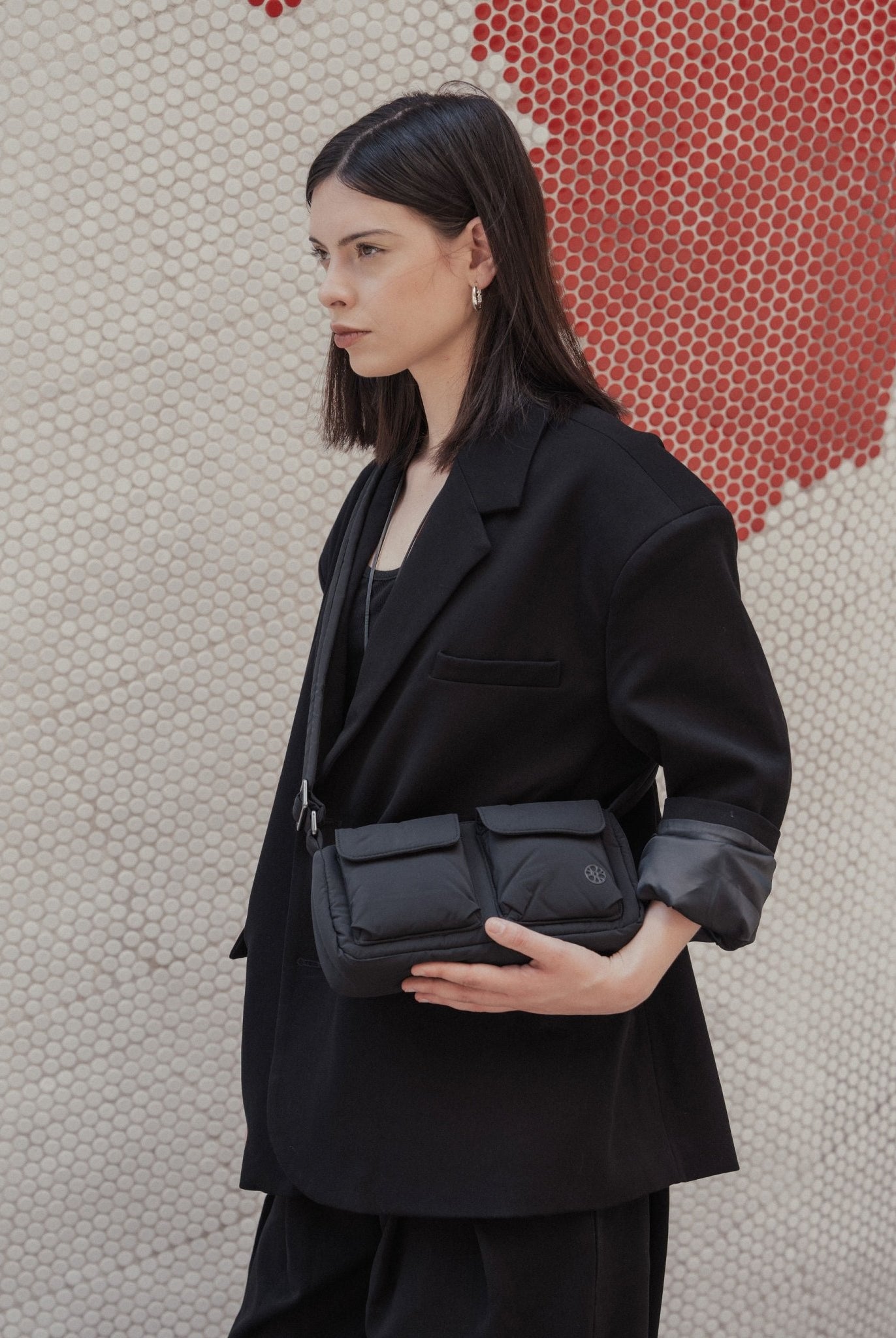 Kai Puffer Cargo Crossbody Bag – Midnight Black (Shorter Strap Fit) - Bag - Renkon - Renkon -