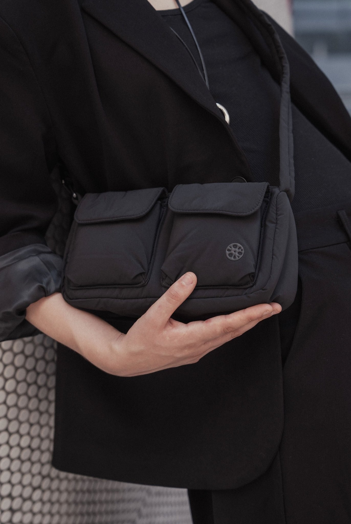 Kai Puffer Cargo Crossbody Bag – Midnight Black (Shorter Strap Fit) - Bag - Renkon - Renkon -