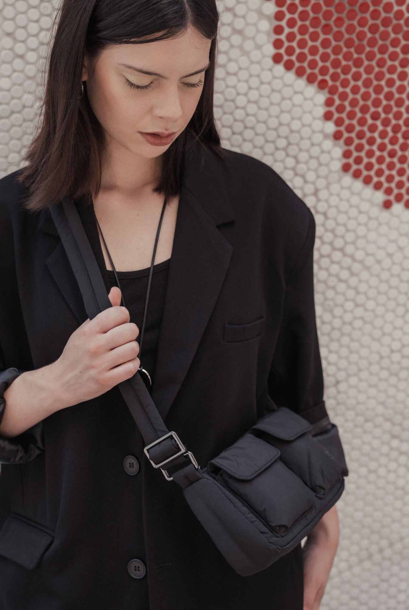 Kai Puffer Cargo Crossbody Bag – Midnight Black (Shorter Strap Fit) - Bag - Renkon - Renkon -