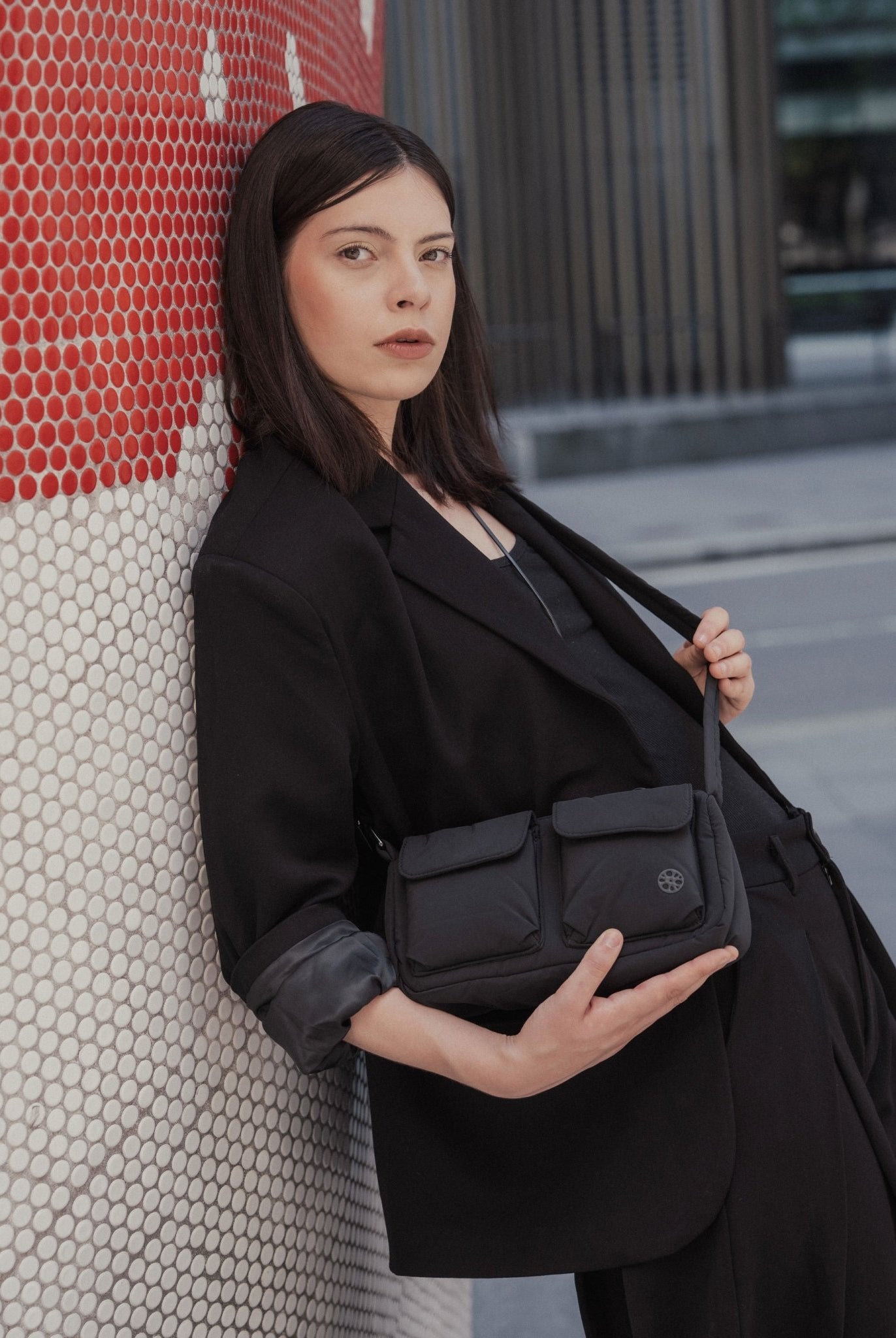 Kai Puffer Cargo Crossbody Bag – Midnight Black (Shorter Strap Fit) - Bag - Renkon - Renkon -