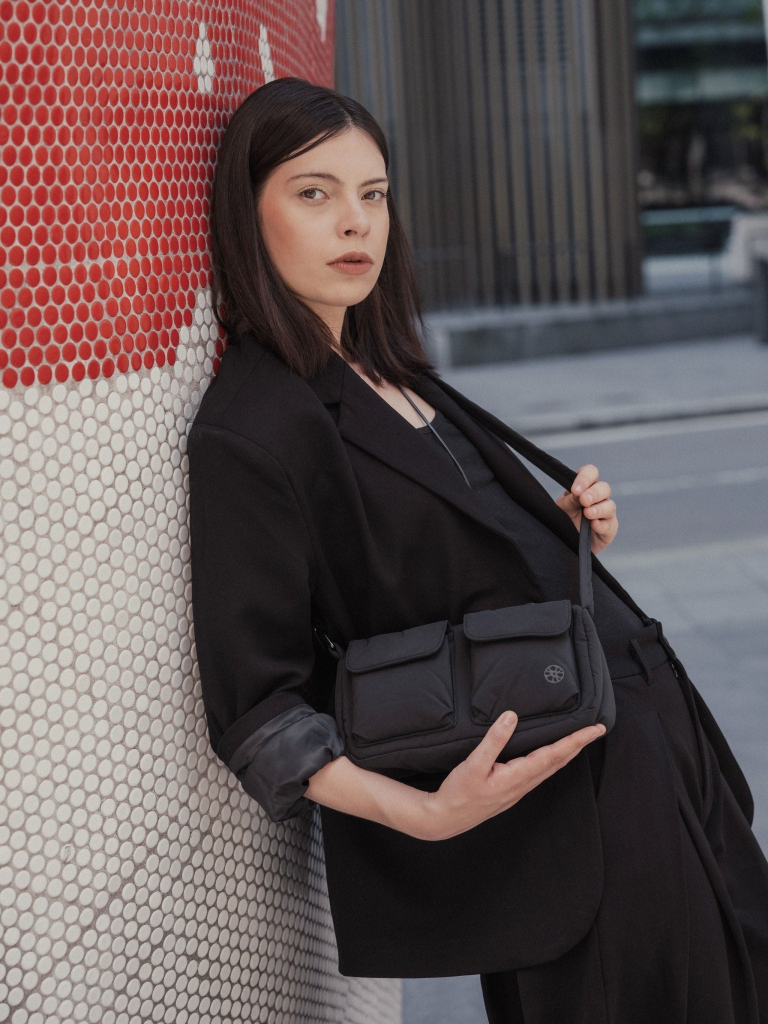 Kai Puffer Cargo Crossbody Bag – Midnight Black (Shorter Strap Fit) - Bag - Renkon - Renkon -