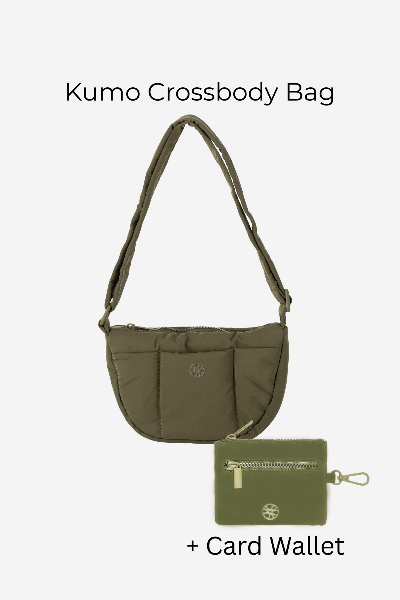 Kumo Puffer Crossbody Bag + Card Wallet Bundle - Renkon - Renkon - Olive Green