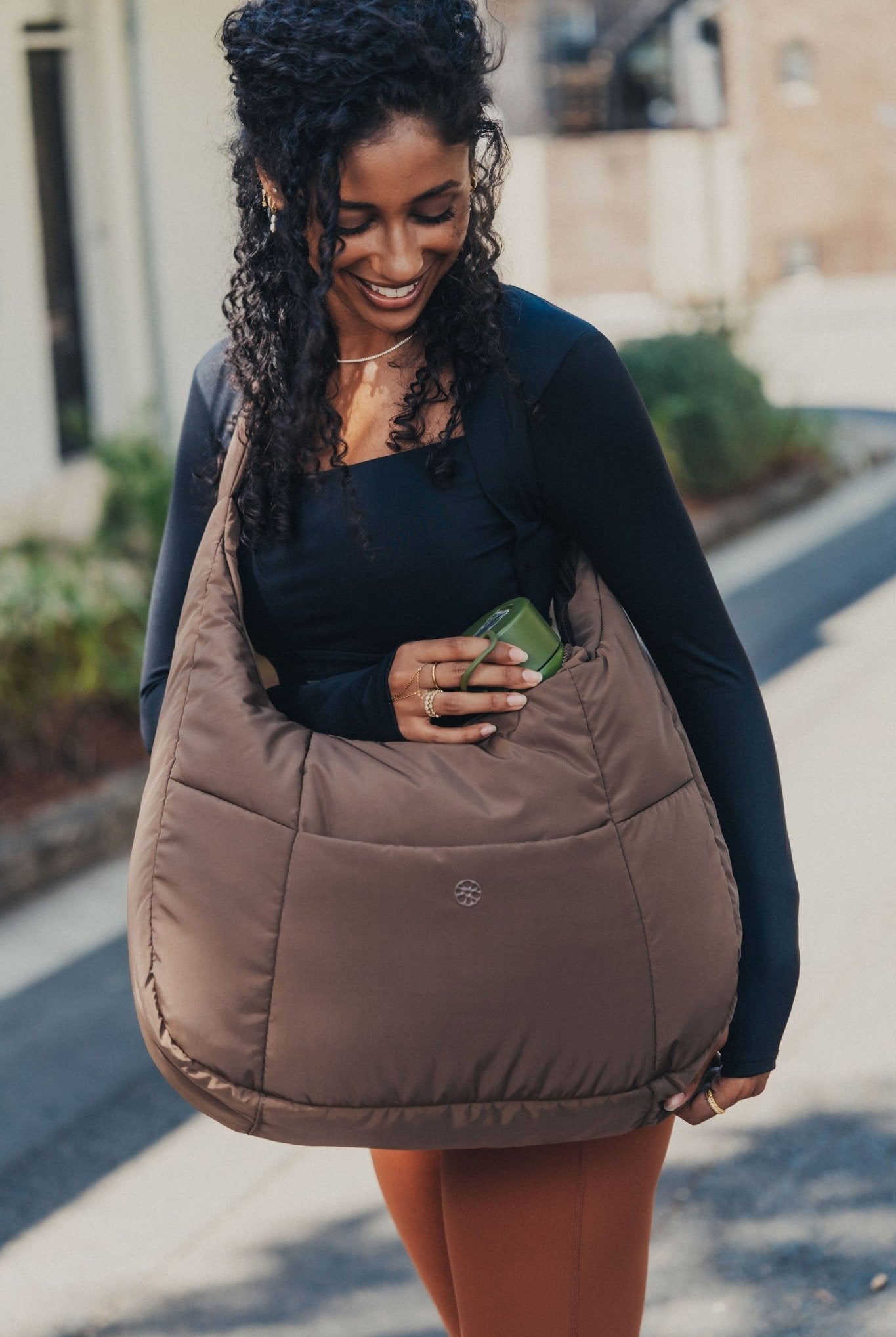 Otto Oversized Puffer Sling Bag - Bag - Renkon - Renkon - Cocoa Brown -