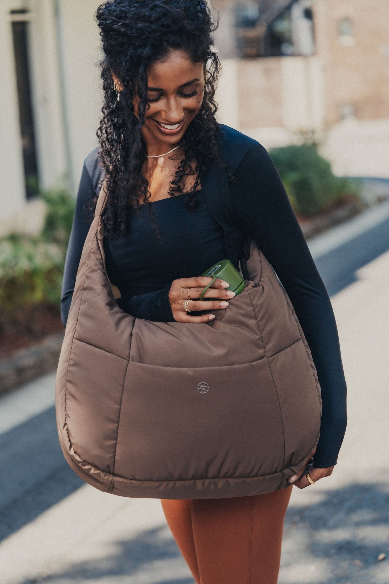 Otto Oversized Puffer Sling Bag - Bag - Renkon - Renkon - Cocoa Brown -