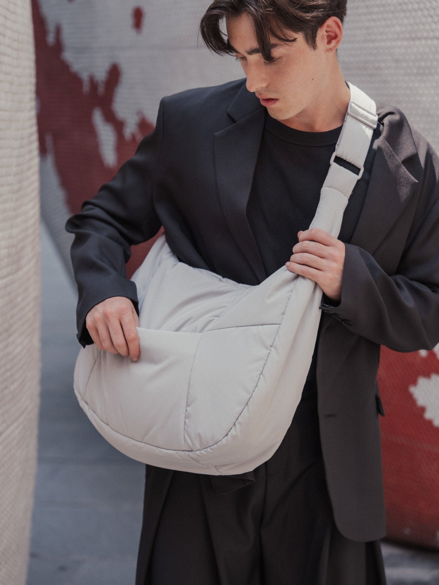Otto Oversized Puffer Sling Bag - Bag - Renkon - Renkon - Frost Grey -