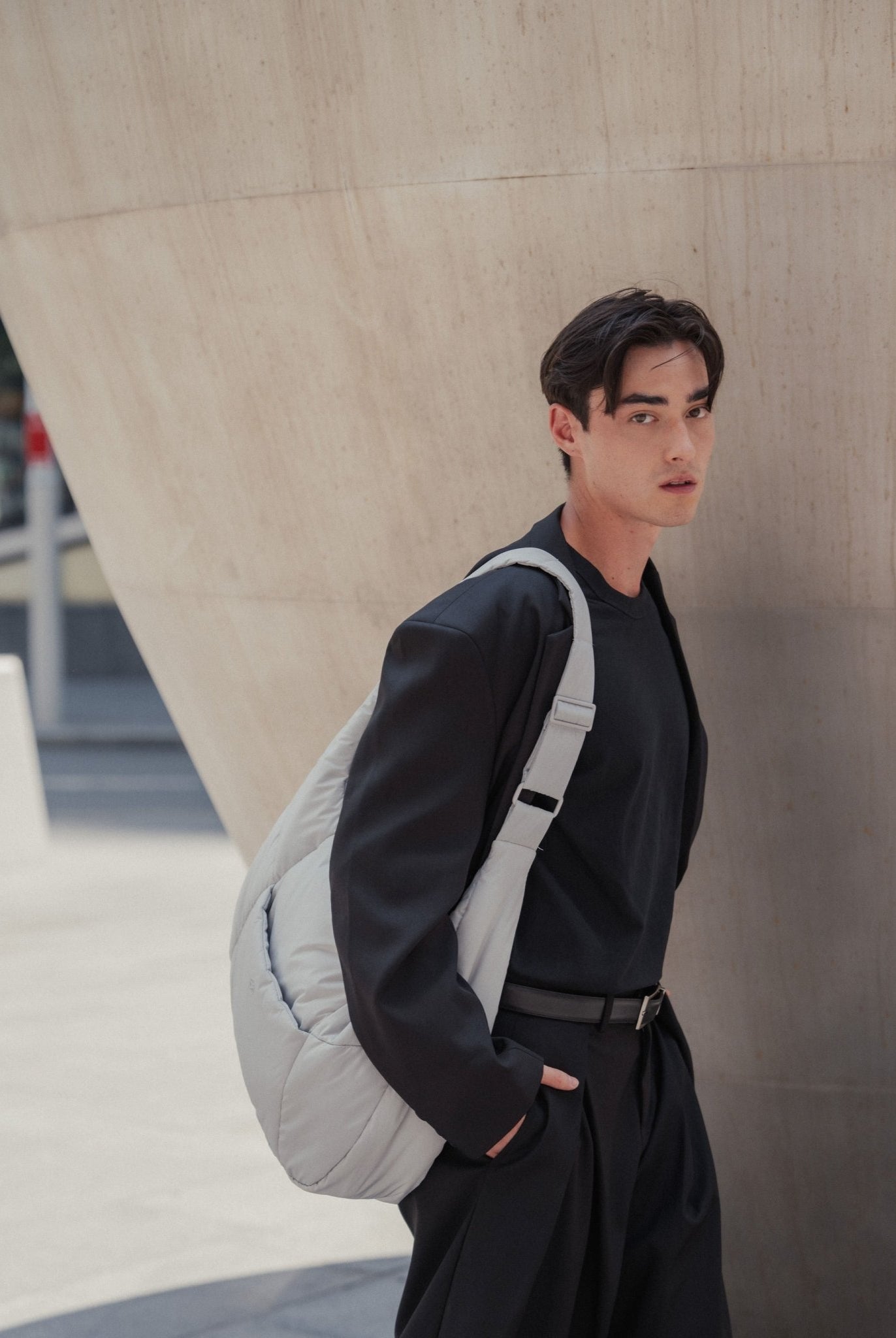 Otto Oversized Puffer Sling Bag - Bag - Renkon - Renkon - Frost Grey -