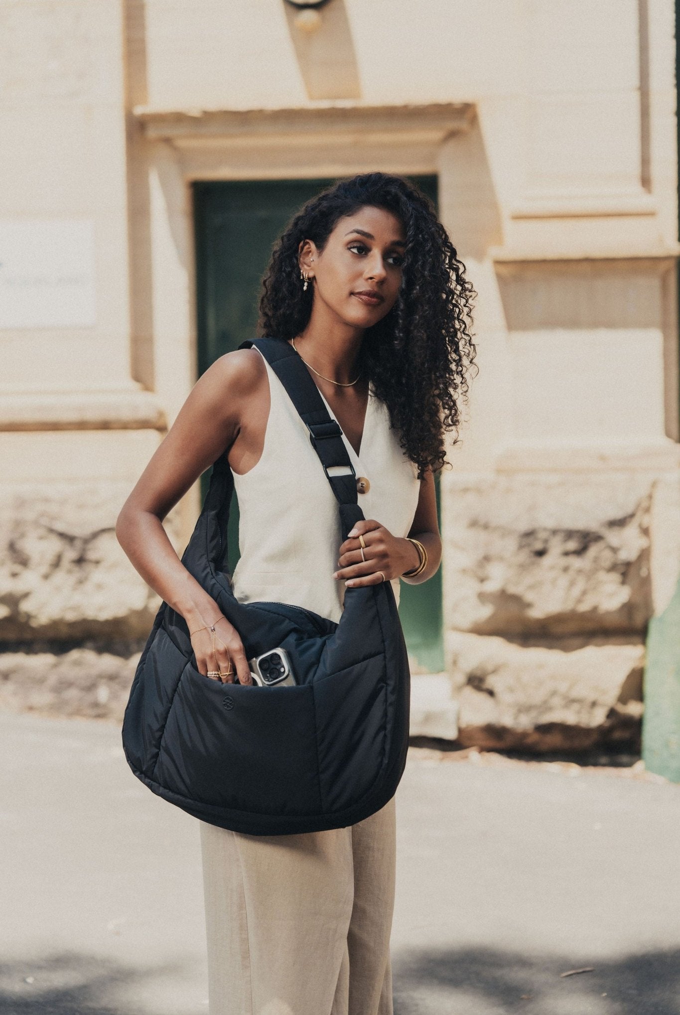 Otto Oversized Puffer Sling Bag - Bag - Renkon - Renkon - Midnight Black -