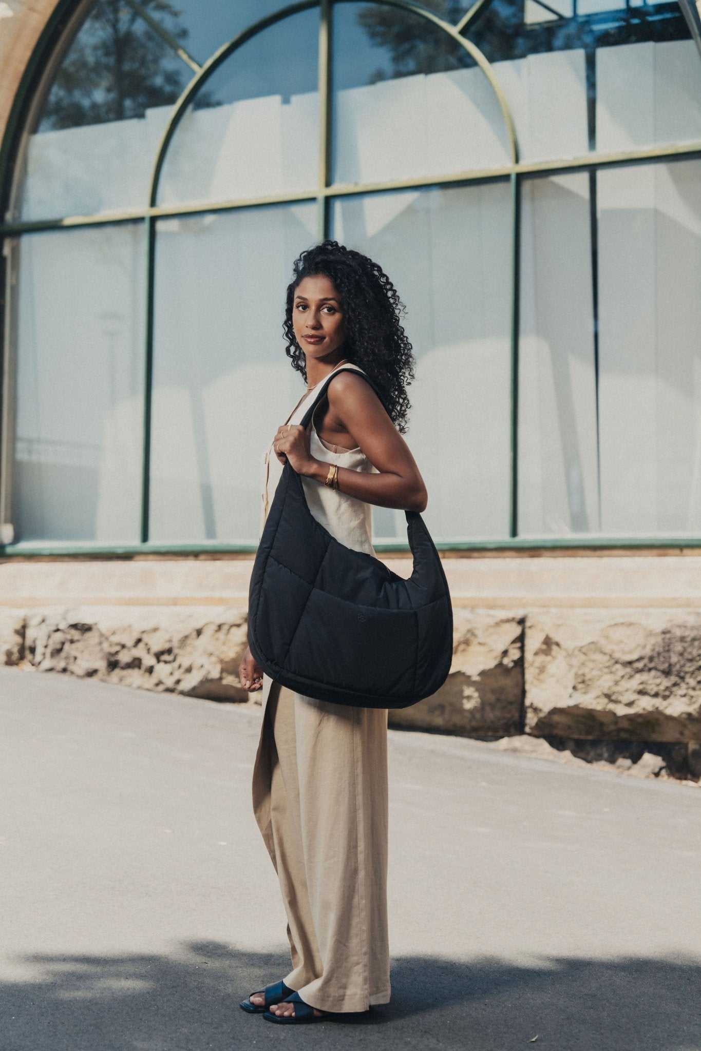 Otto Oversized Puffer Sling Bag - Bag - Renkon - Renkon - Midnight Black -