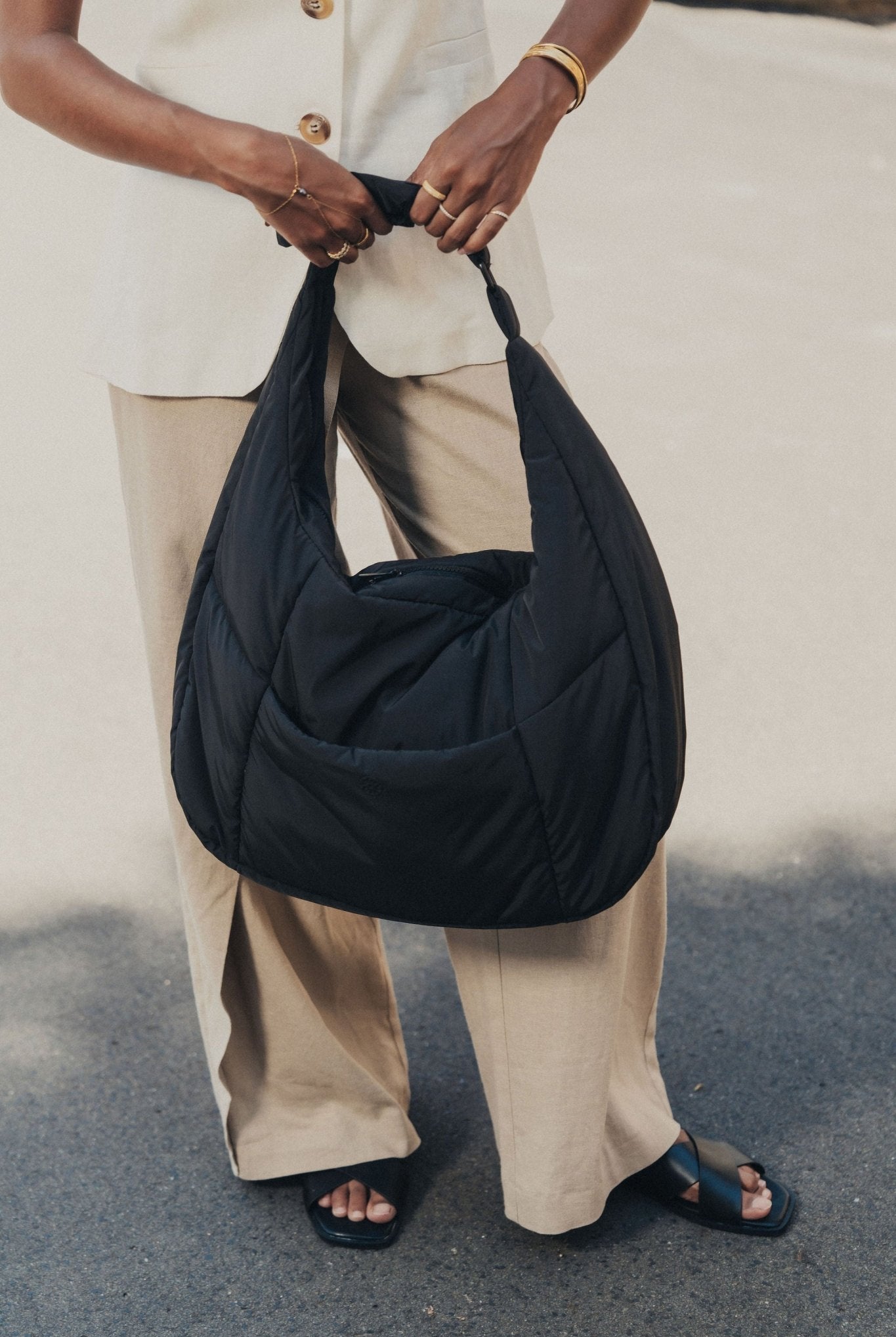 Otto Oversized Puffer Sling Bag - Bag - Renkon - Renkon - Midnight Black -