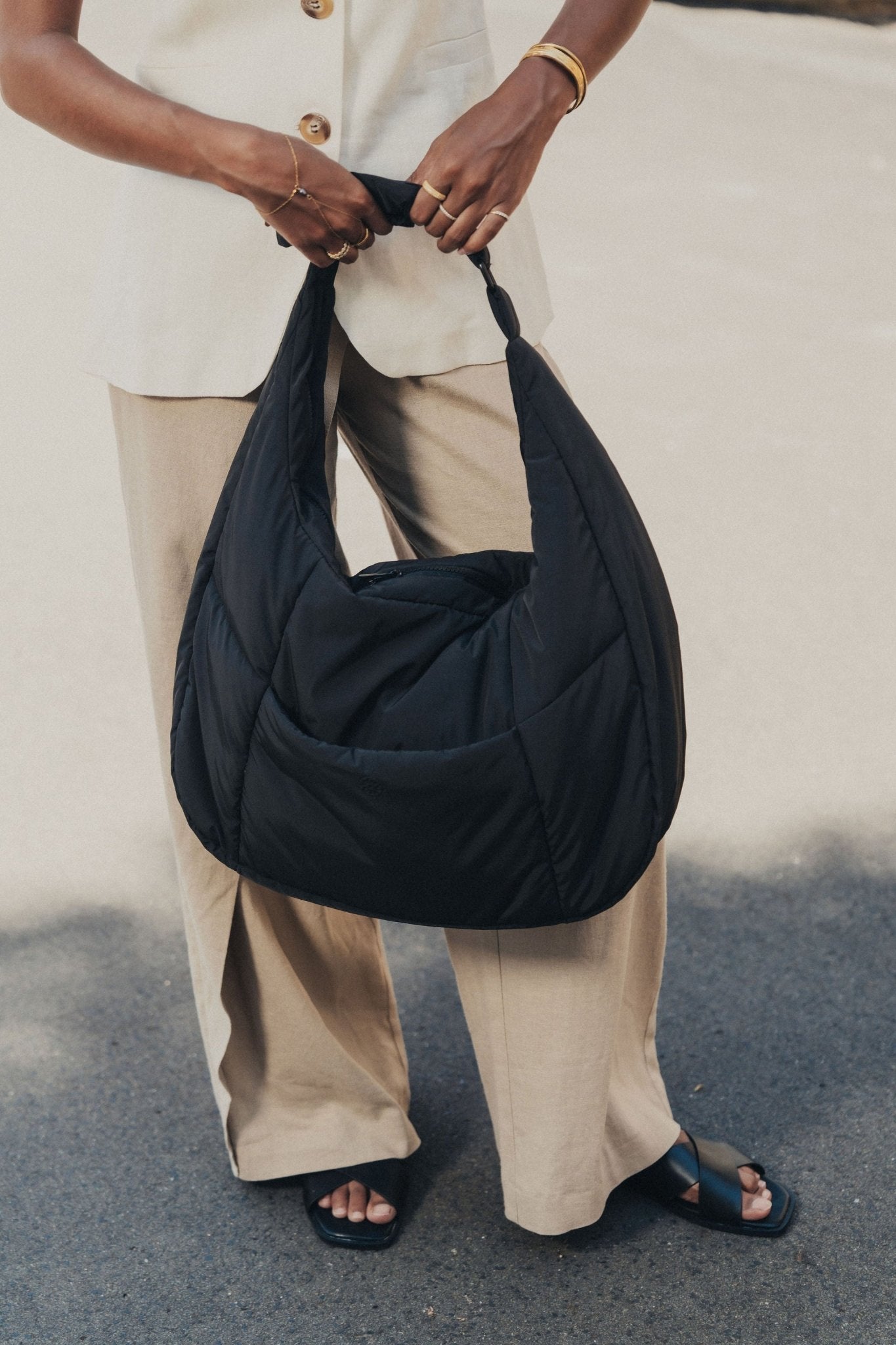 Otto Oversized Puffer Sling Bag - Bag - Renkon - Renkon - Midnight Black -
