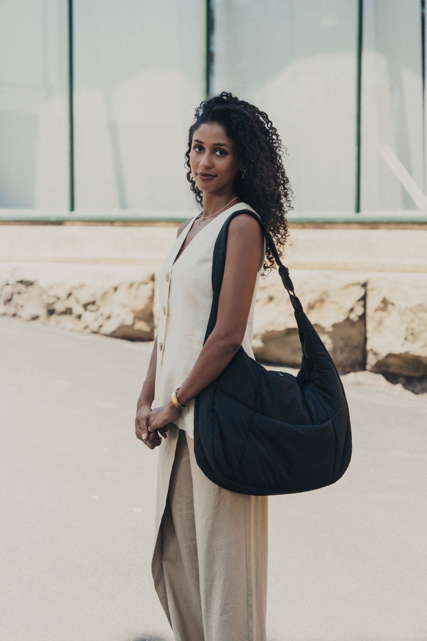 Otto Oversized Puffer Sling Bag - Bag - Renkon - Renkon - Midnight Black -