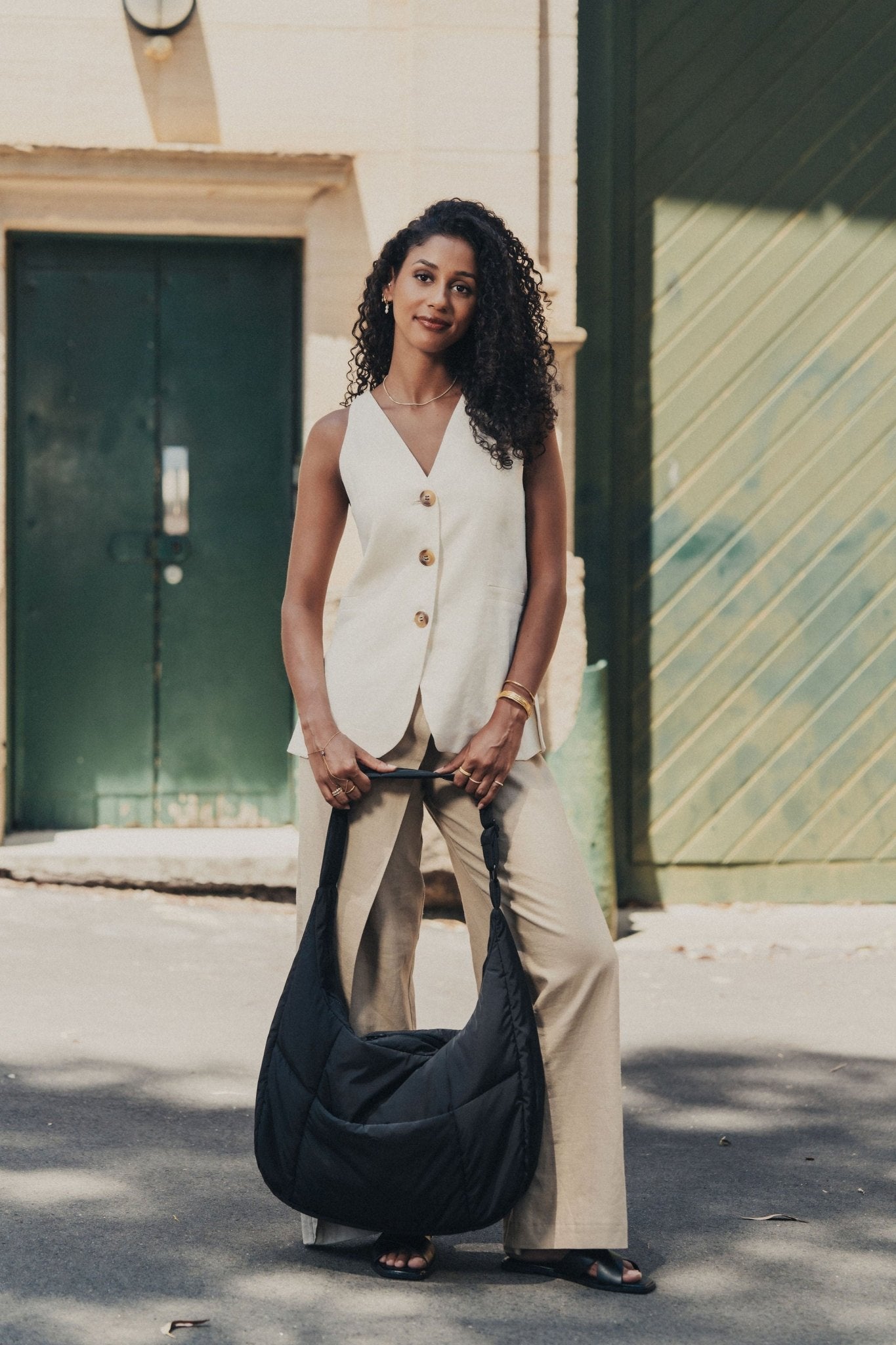 Otto Oversized Puffer Sling Bag - Bag - Renkon - Renkon - Midnight Black -