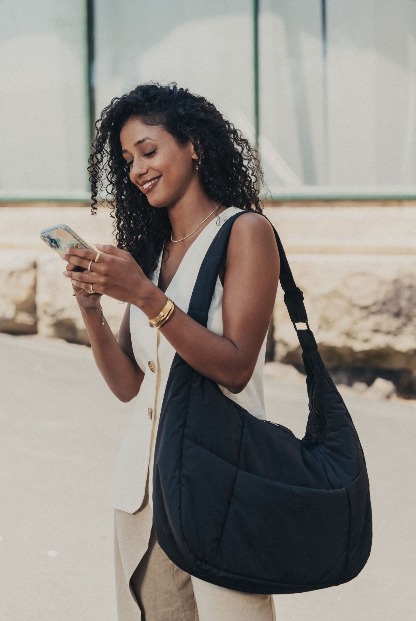 Otto Oversized Puffer Sling Bag - Bag - Renkon - Renkon - Midnight Black -