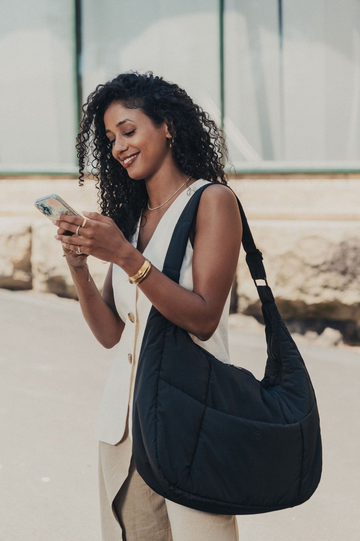 Otto Oversized Puffer Sling Bag - Bag - Renkon - Renkon - Midnight Black -