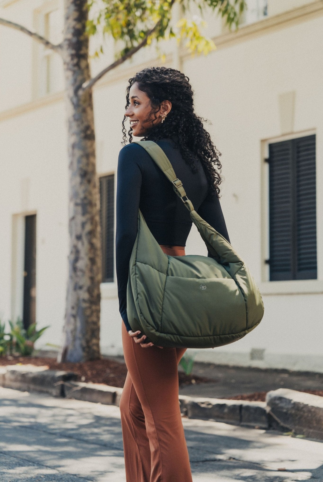 Otto Oversized Puffer Sling Bag - Bag - Renkon - Renkon - Olive Green -