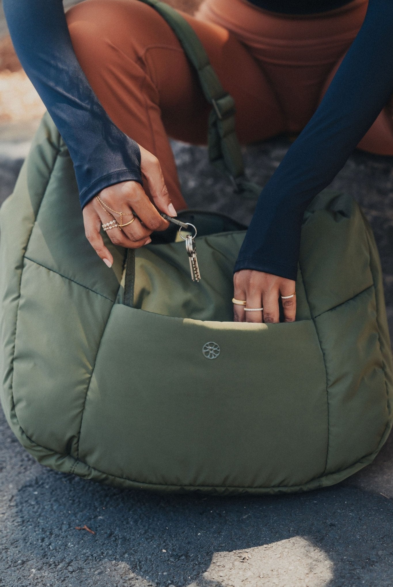 Otto Oversized Puffer Sling Bag - Bag - Renkon - Renkon - Olive Green -