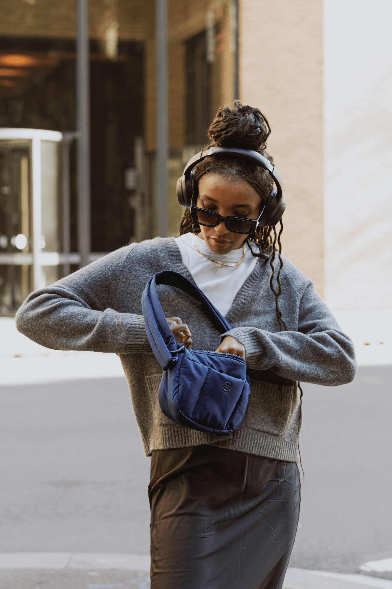 Perfectly Imperfect - Kumo Puffer Crossbody Bag - Bag - Renkon - Renkon - Navy Blue -