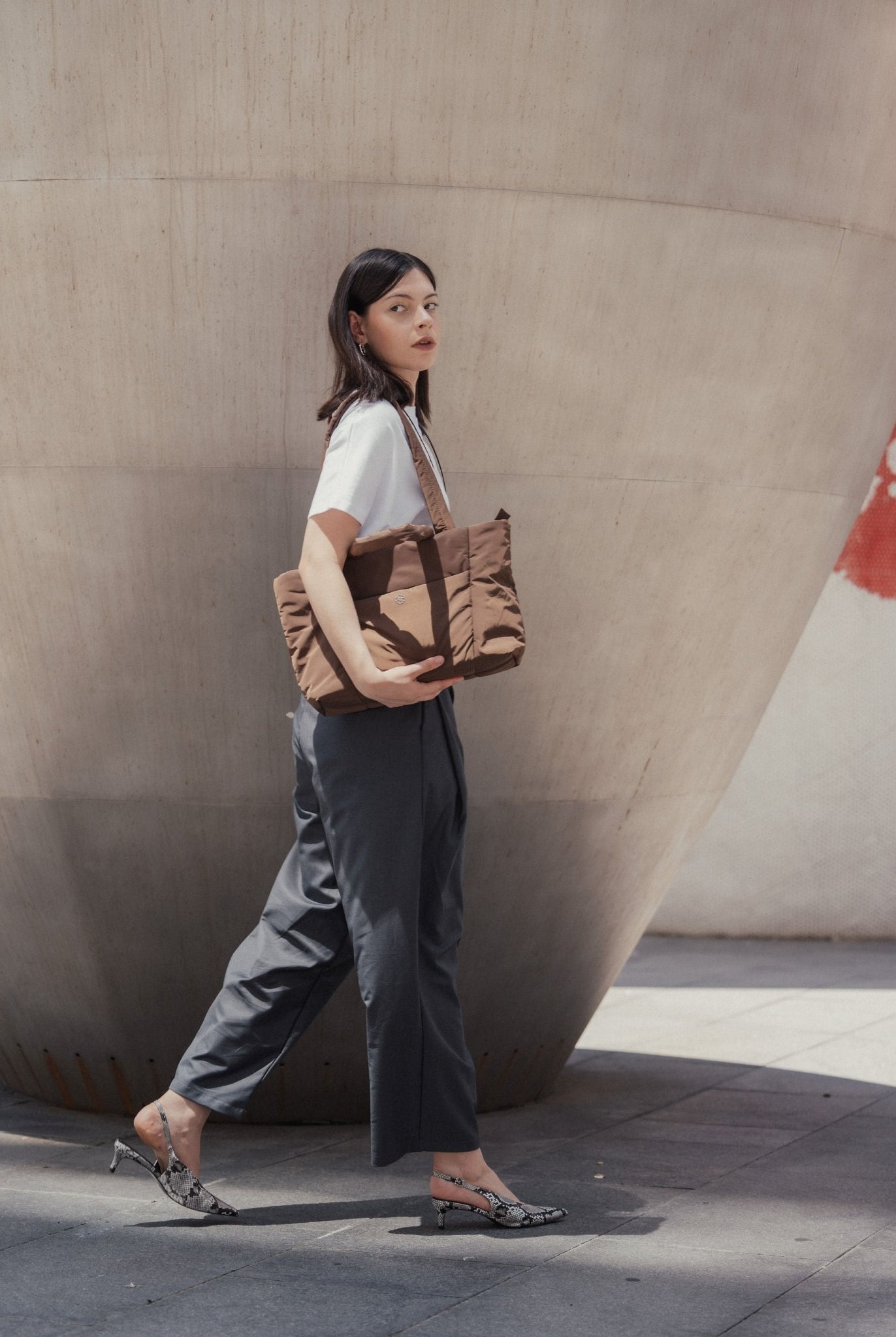 Tobi Puffer Tote Bag - Bag - Renkon - Renkon - Cocoa Brown -