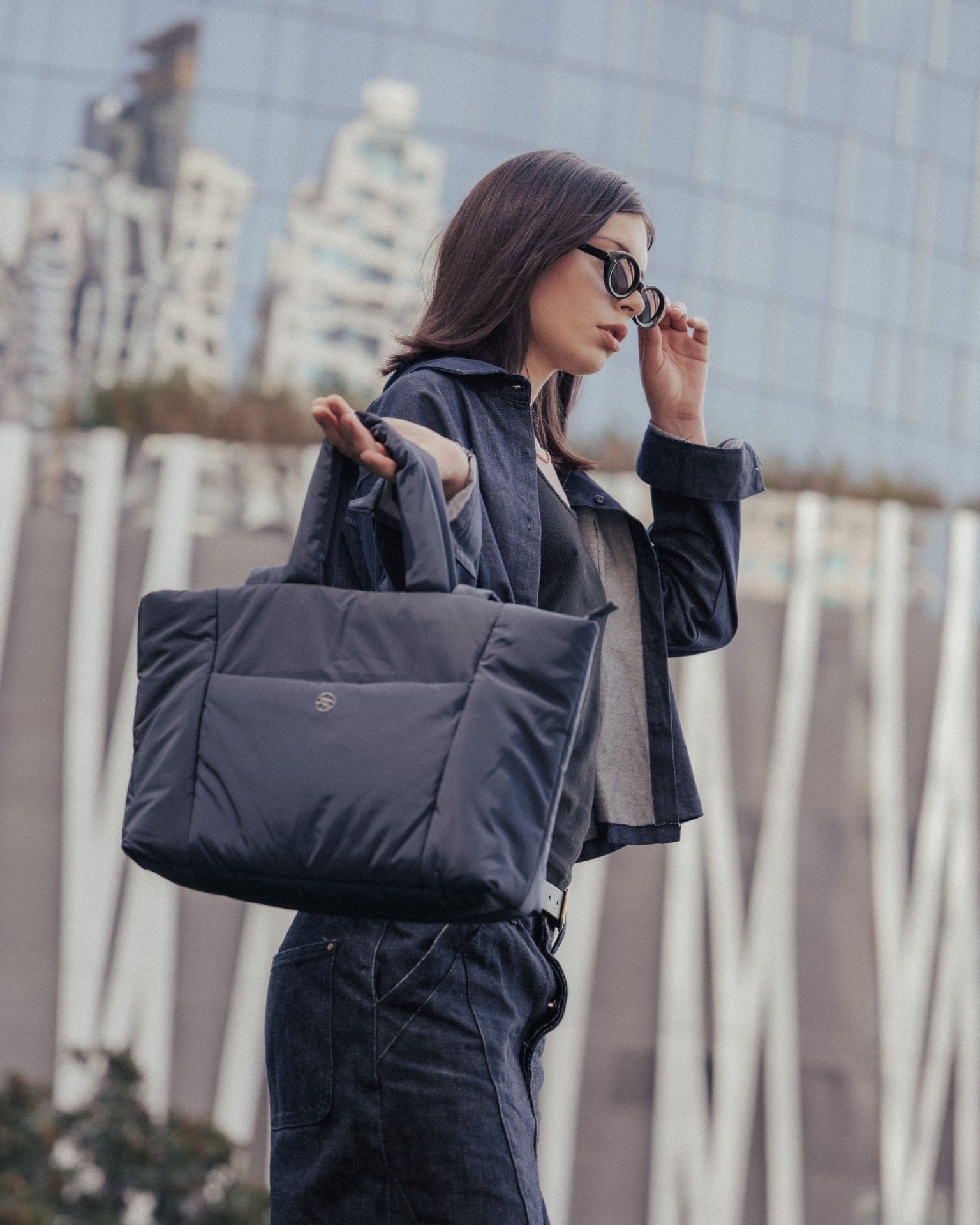 Tobi Puffer Tote Bag - Bag - Renkon - Renkon - Navy Blue -
