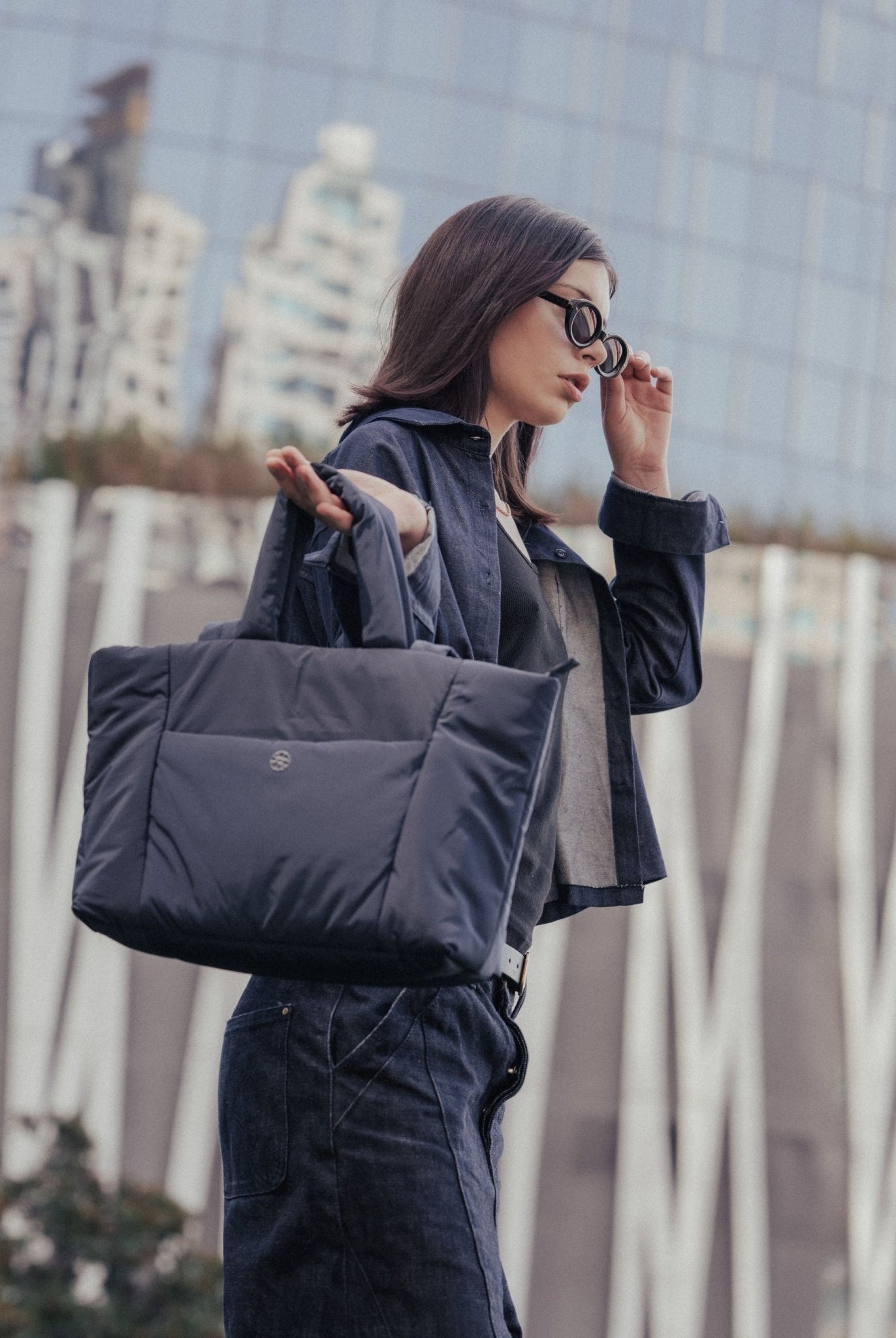 Tobi Puffer Tote Bag - Bag - Renkon - Renkon - Navy Blue -
