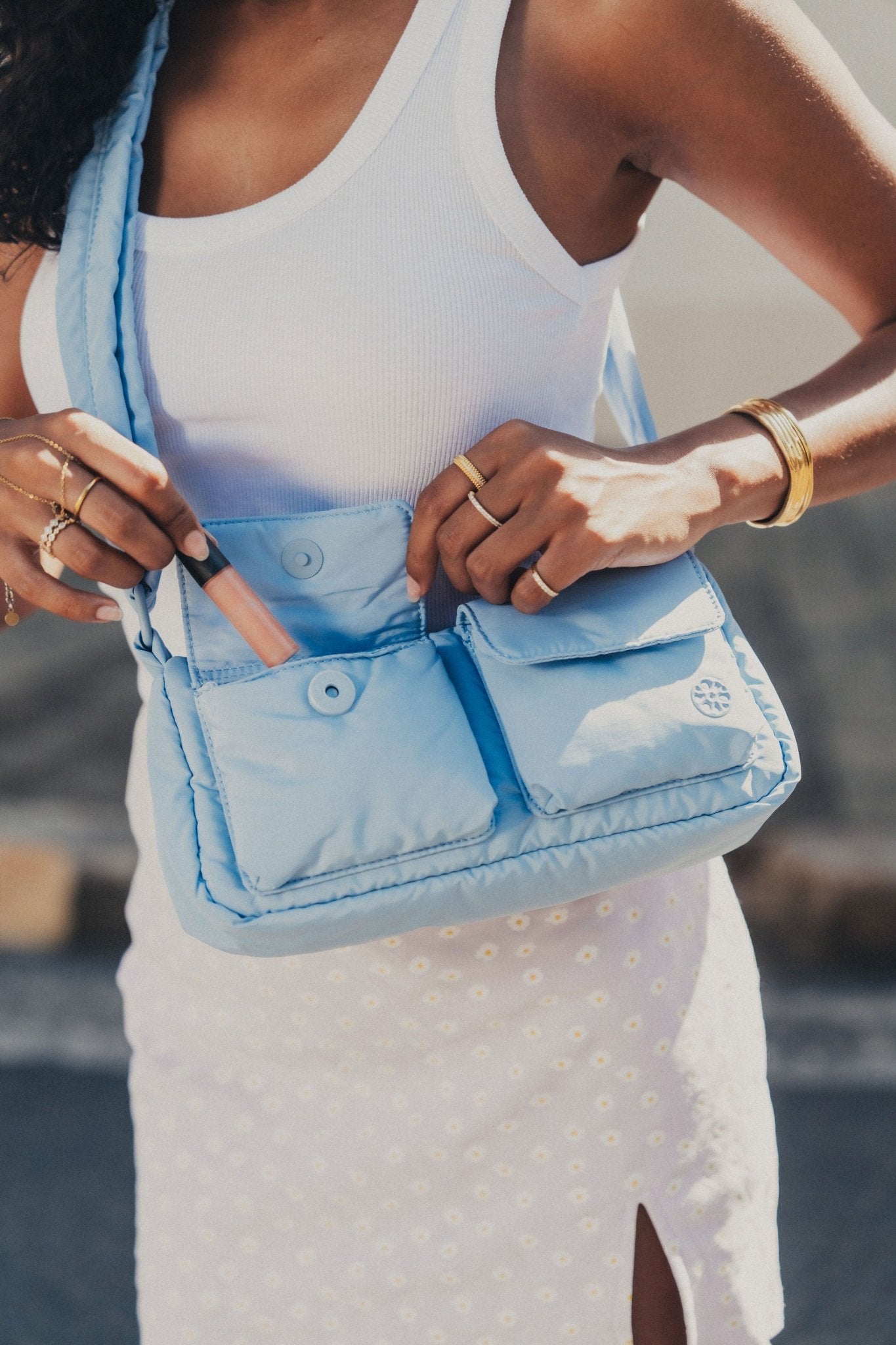 Kai Puffer Cargo Crossbody Bag - Bag - Renkon - Renkon - Sky Blue -