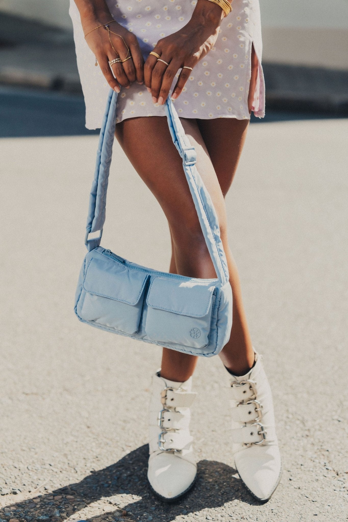 Kai Puffer Cargo Crossbody Bag - Bag - Renkon - Renkon - Sky Blue -