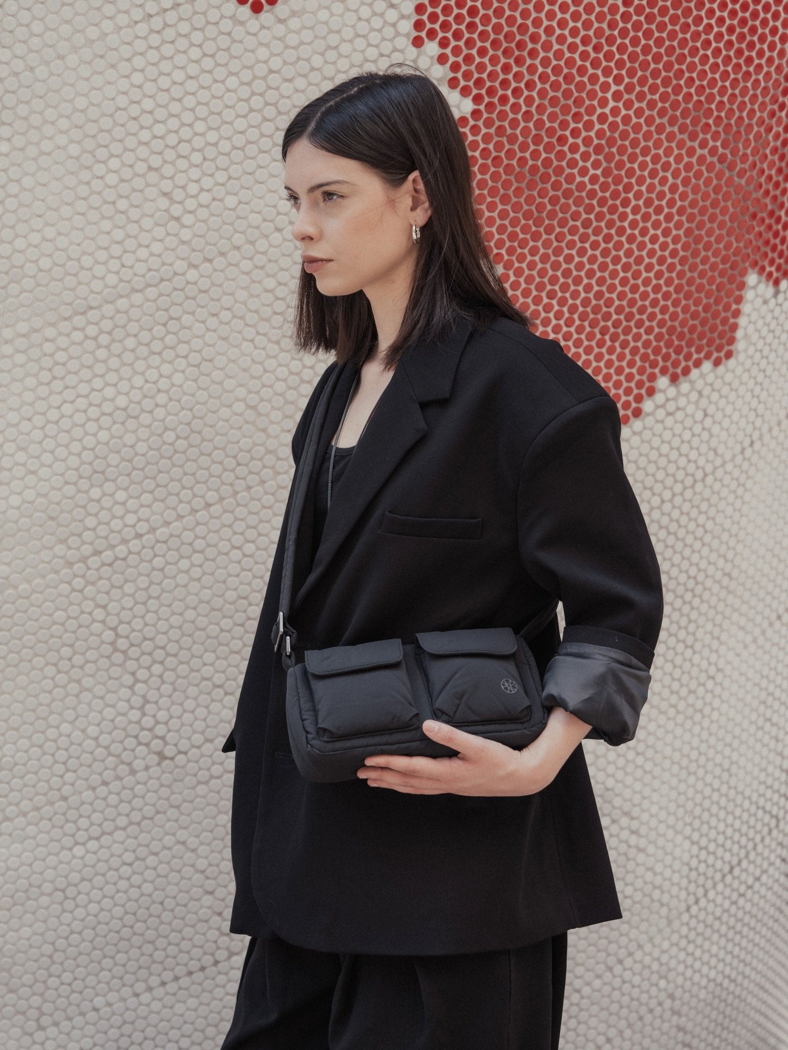 Kai Puffer Cargo Crossbody Bag – Midnight Black (Shorter Strap Fit) - Bag - Renkon - Renkon - 