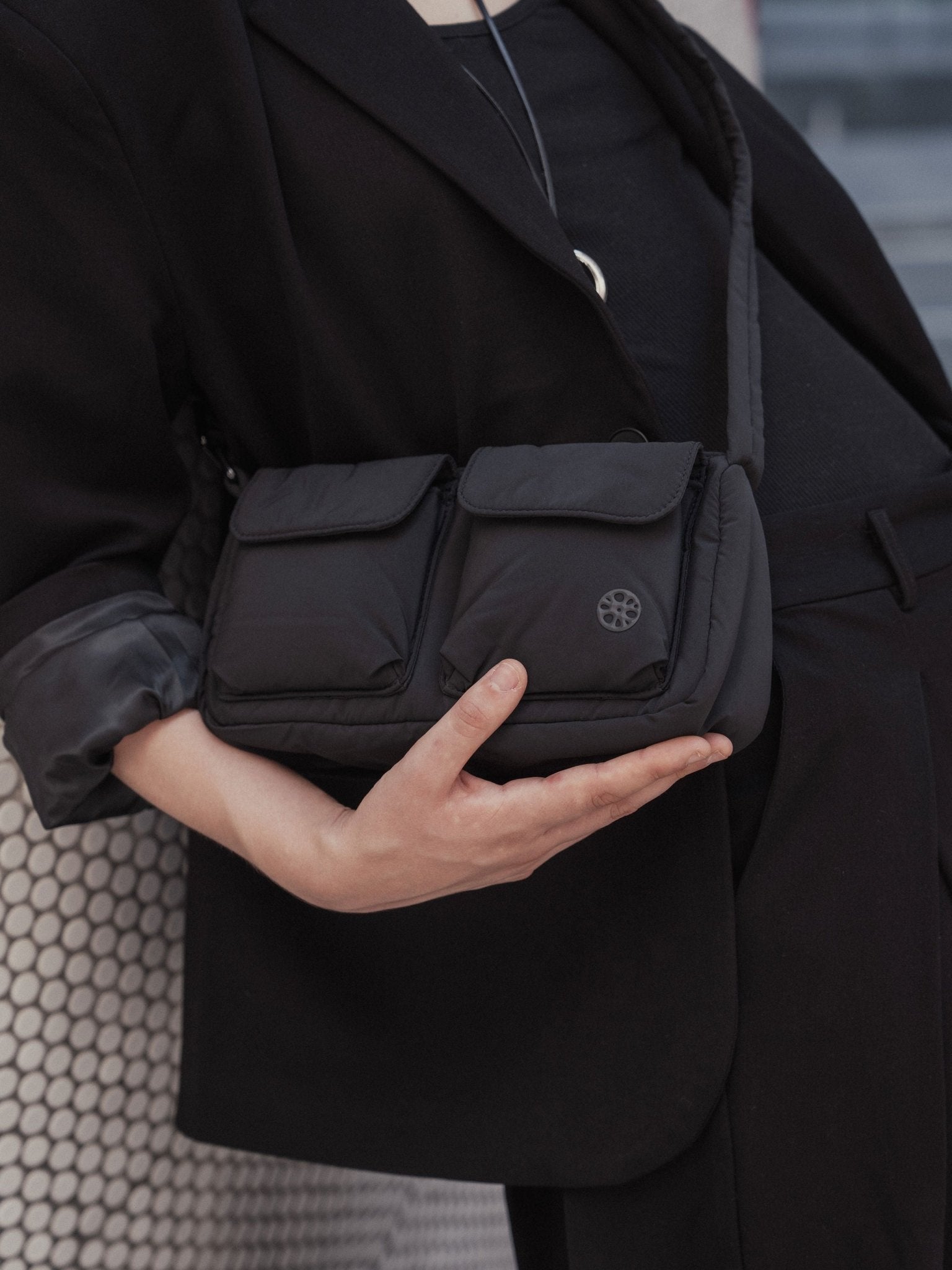 Kai Puffer Cargo Crossbody Bag – Midnight Black (Shorter Strap Fit) - Bag - Renkon - Renkon - 