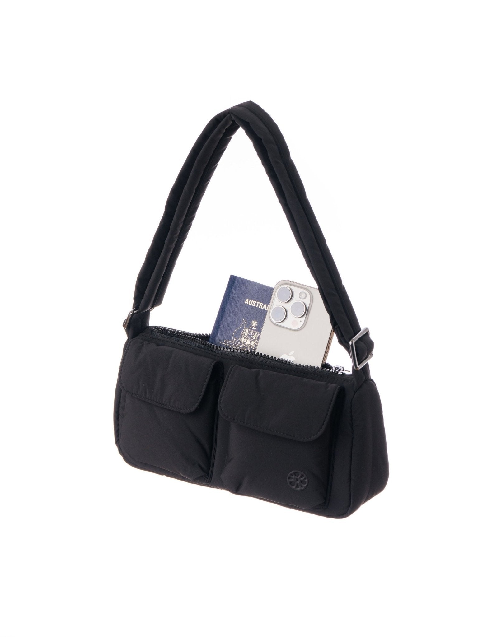 Kai Puffer Cargo Crossbody Bag – Midnight Black (Shorter Strap Fit) - Bag - Renkon - Renkon - 