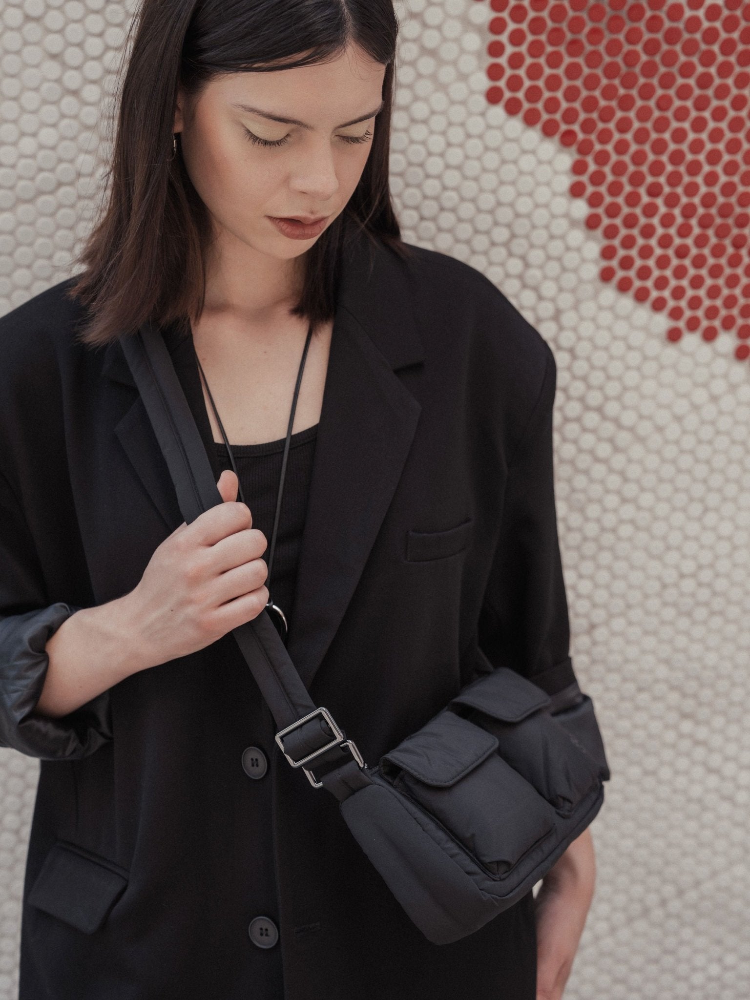 Kai Puffer Cargo Crossbody Bag – Midnight Black (Shorter Strap Fit) - Bag - Renkon - Renkon - 