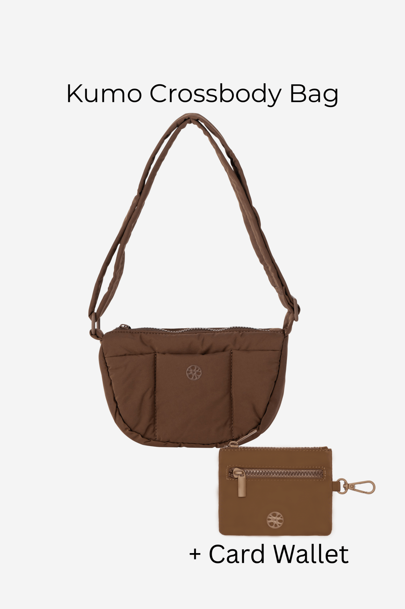 Kumo Puffer Crossbody Bag + Card Wallet Bundle - Renkon - Renkon - Cocoa Brown