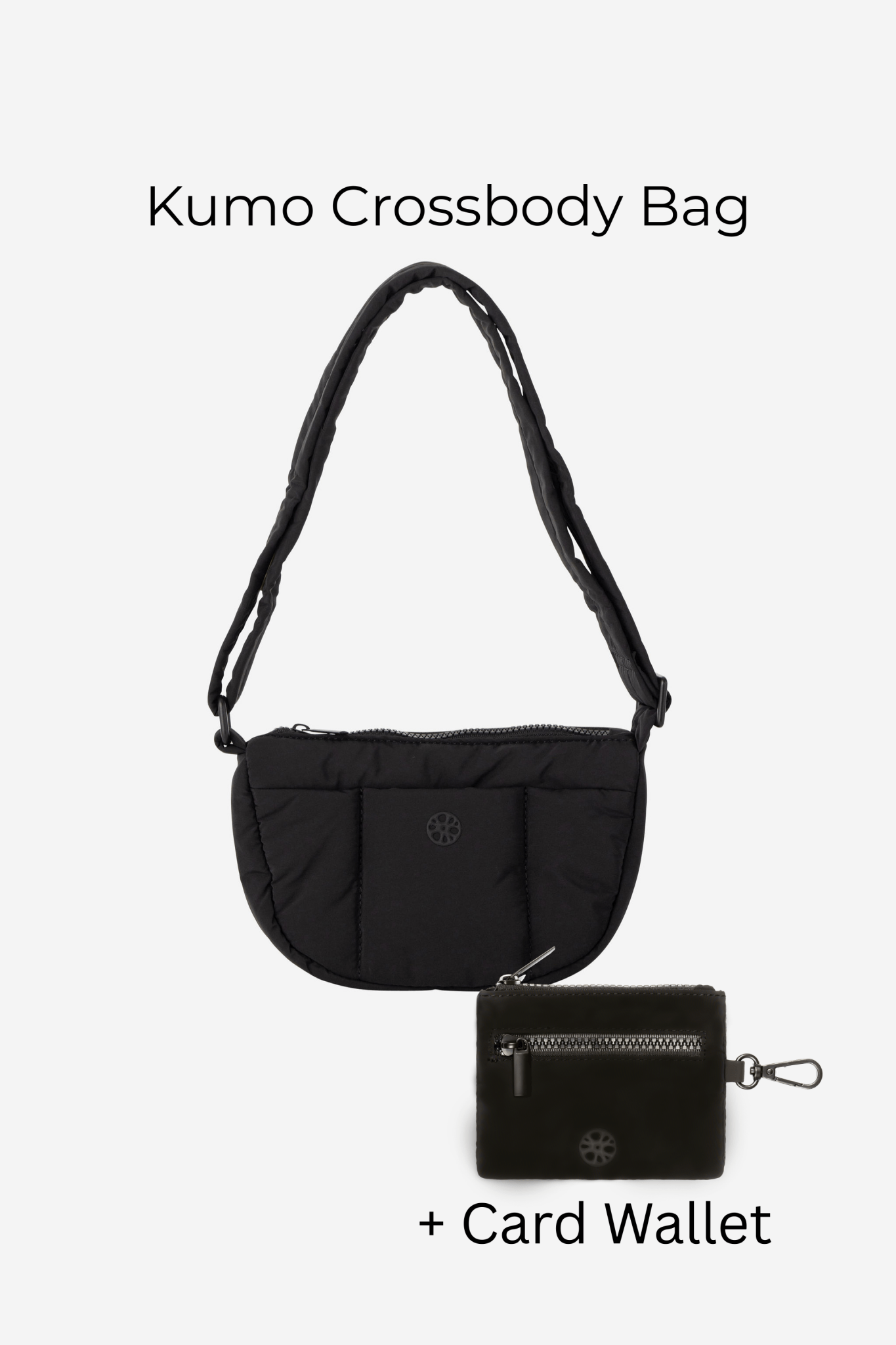 Kumo Puffer Crossbody Bag + Card Wallet Bundle - Renkon - Renkon - Midnight Black