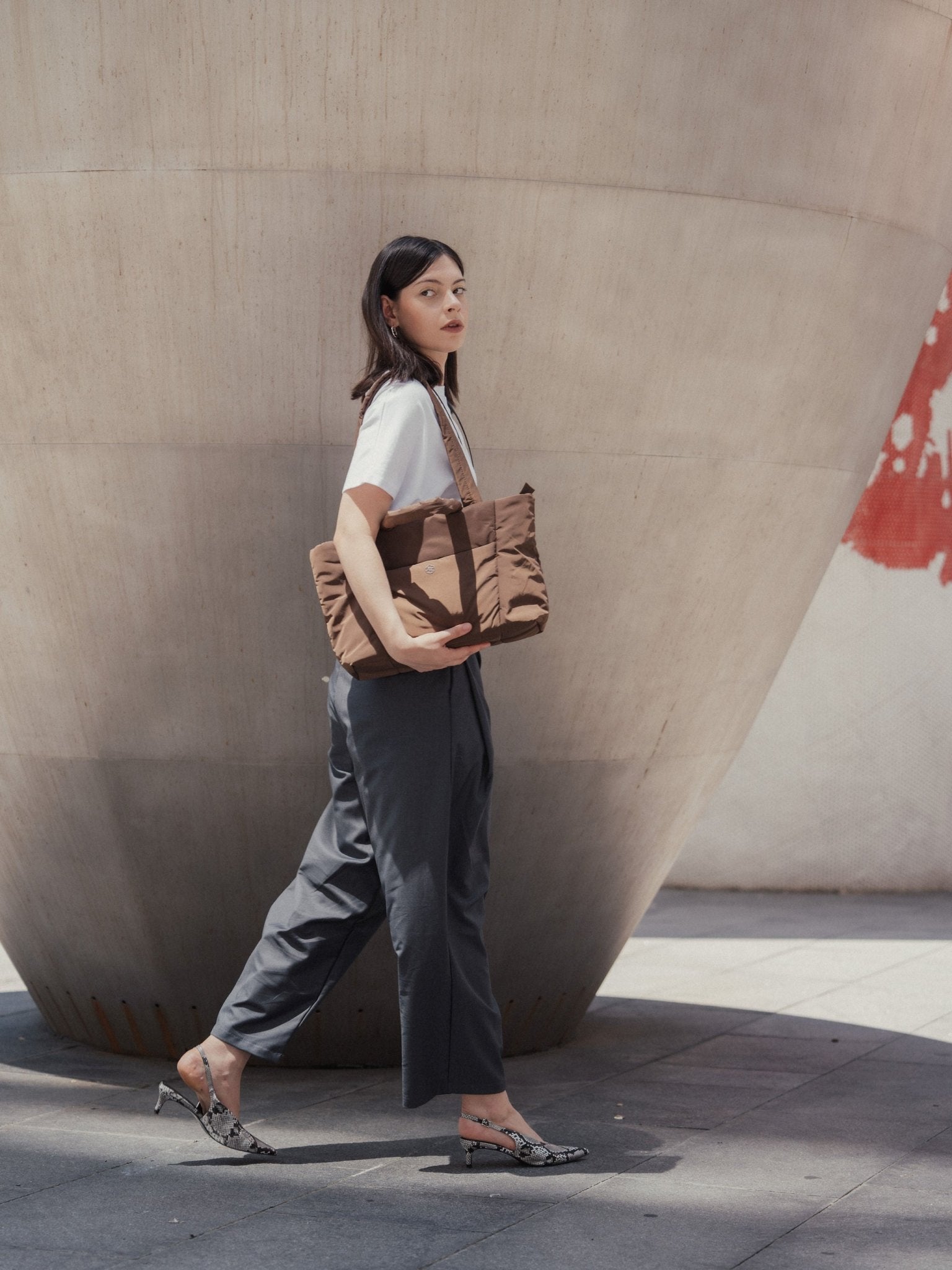 Tobi Puffer Tote Bag - Bag - Renkon - Renkon - Cocoa Brown - 