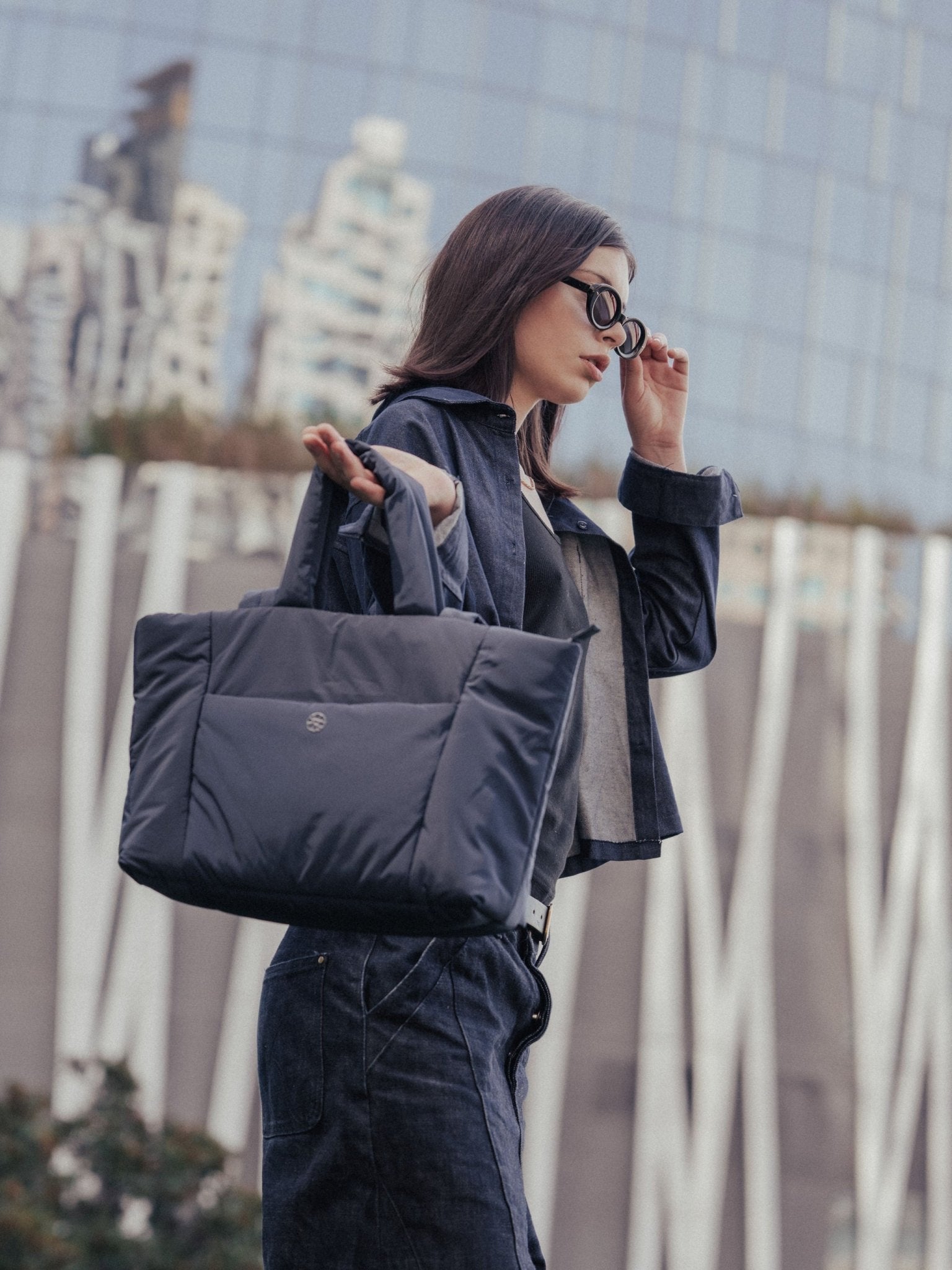 Tobi Puffer Tote Bag - Bag - Renkon - Renkon - Navy Blue - 